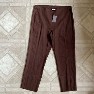 ‼️🆕‼️with Tags J. Jill pull on brown linen trousers size medium slit ankle KONA